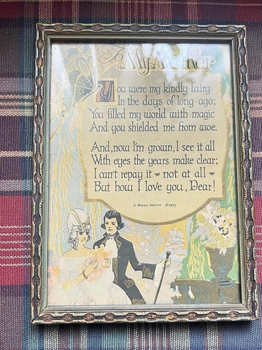 The Buzza Company To My Mother Framed Mother Poem Print Brown & Green
